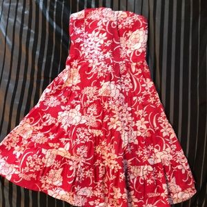 Red & White Floral Dress